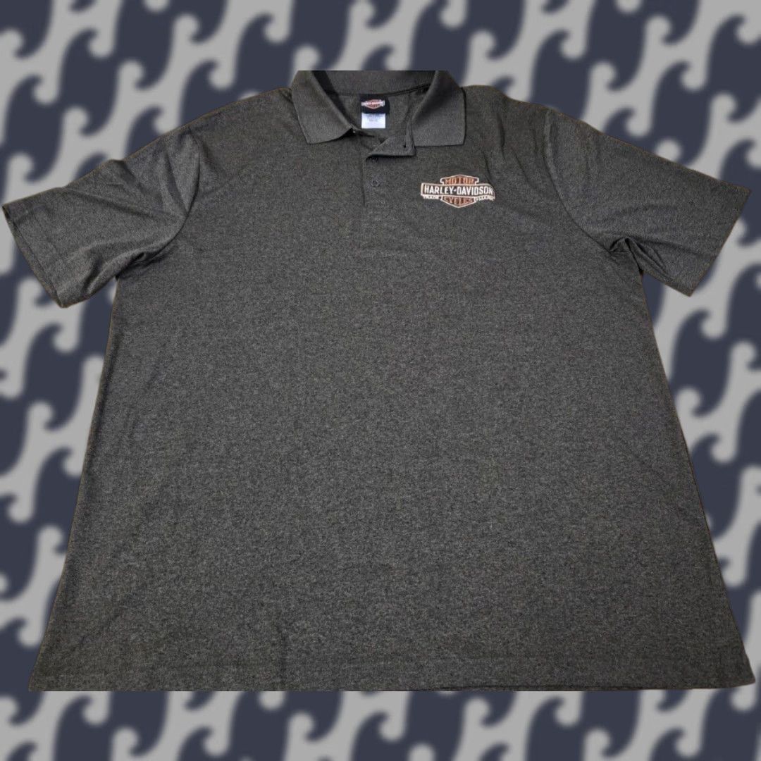 Harley Davidson Harley-Davidson Gray Short Sleeve Polo Shirt Men's 2XL Size US XXL / EU 58 / 5 - 1 Thumbnail