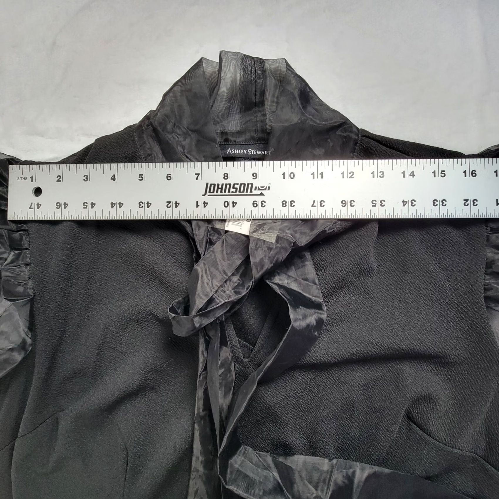Vintage Ashley Stewart Dress Organza Puff Sleeve Tie Neck Black Size 16 Stretch New Size XXL / US 16-18 / IT 52-54 - 5 Thumbnail
