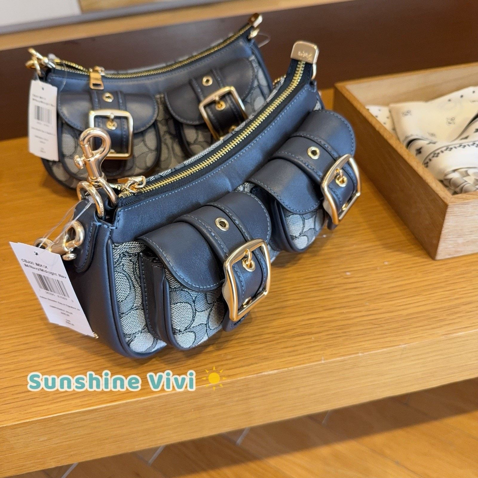 Coach NWT Coach Ashton Bag Signature Jacquard CBJ00 Navy/Midnight Size ONE SIZE - 2 Thumbnail
