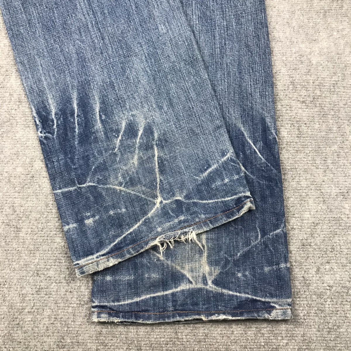 Japanese Brand BACK NUMBER JAPANESE DISTRESSED ART DENIM PANTS 142 Size US 34 / EU 50 - 10 Thumbnail