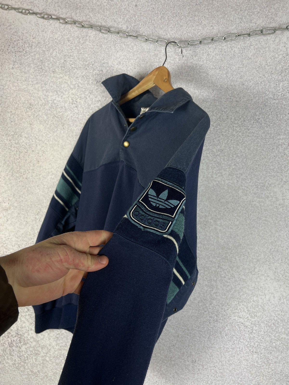 Adidas Vintage 80s Adidas Patch Logo Sweatshirt 1/4 Sweater Size US S / EU 44-46 / 1 - 3 Thumbnail