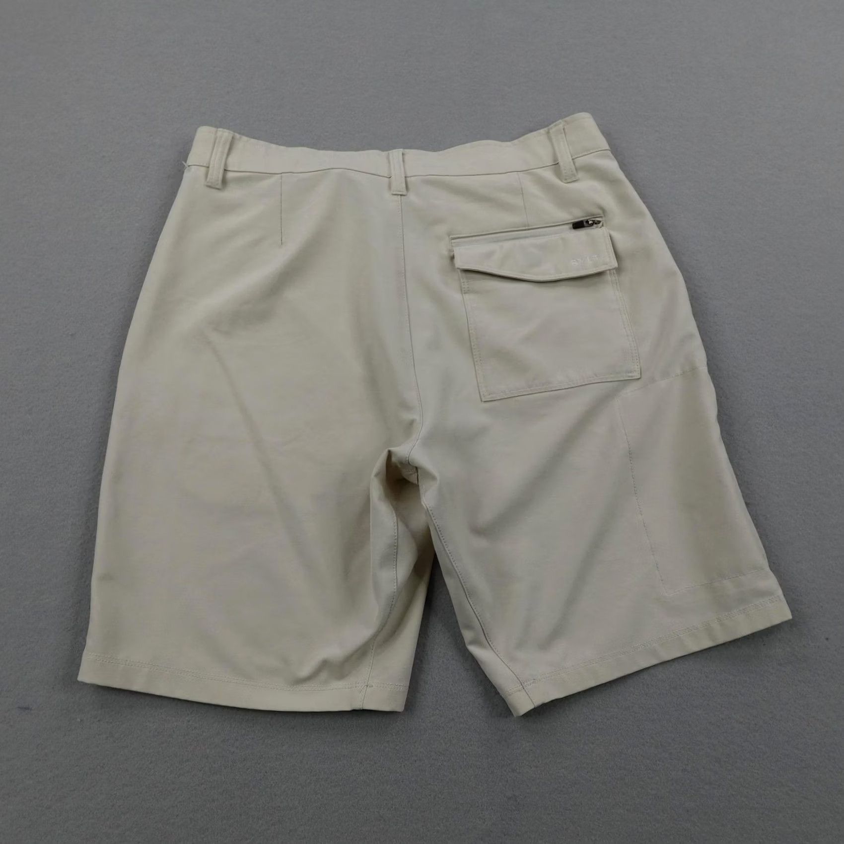 Vintage BYLT Shorts Mens Medium Beige Chino Performance Golf Stretch Flex Size US 31 - 4 Thumbnail
