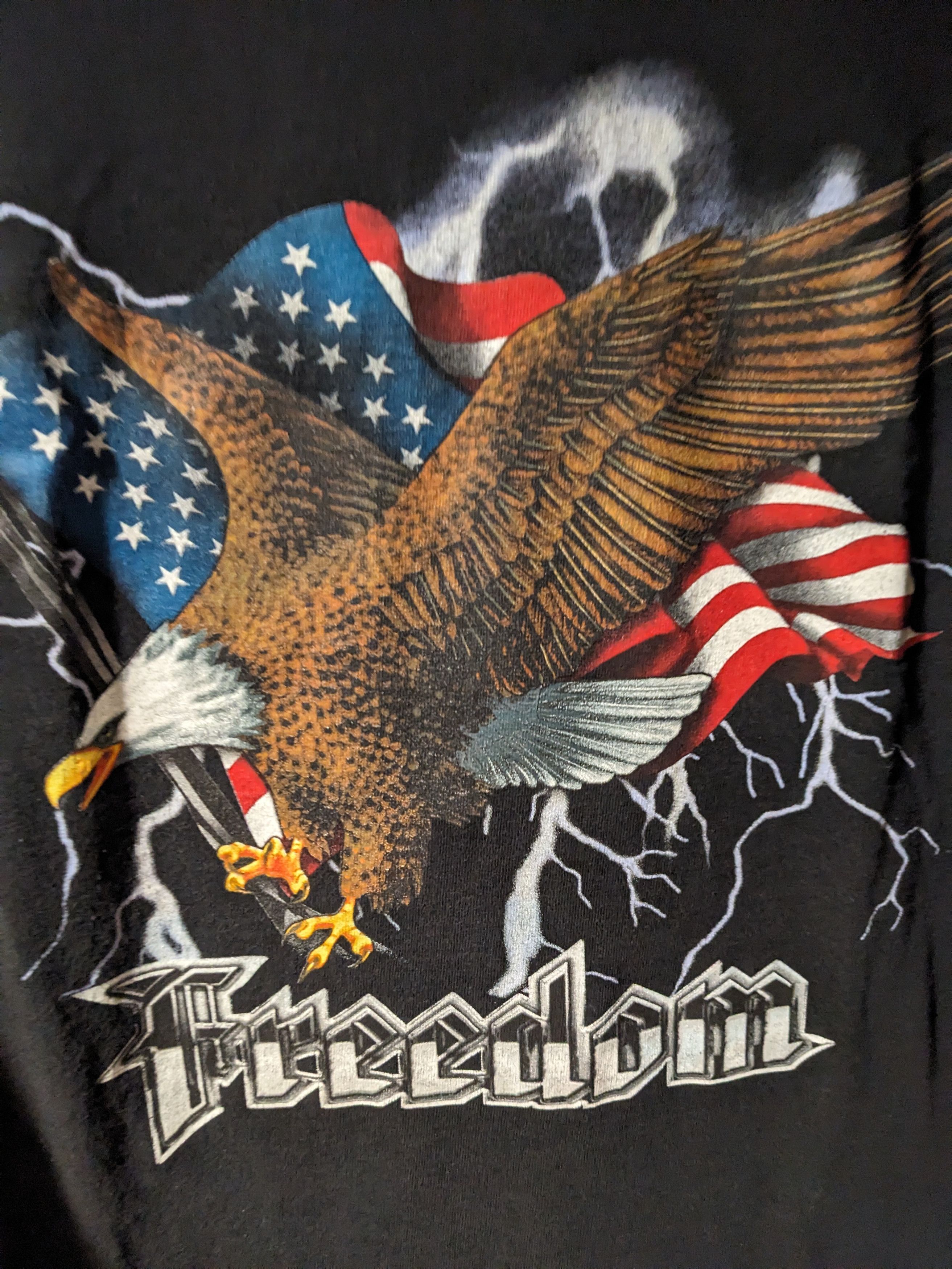 Harley Davidson × Vintage Vintage 90s Harley Davidson Eagle Lightning Freedom T-Shirt Size US XXL / EU 58 / 5 - 2 Thumbnail