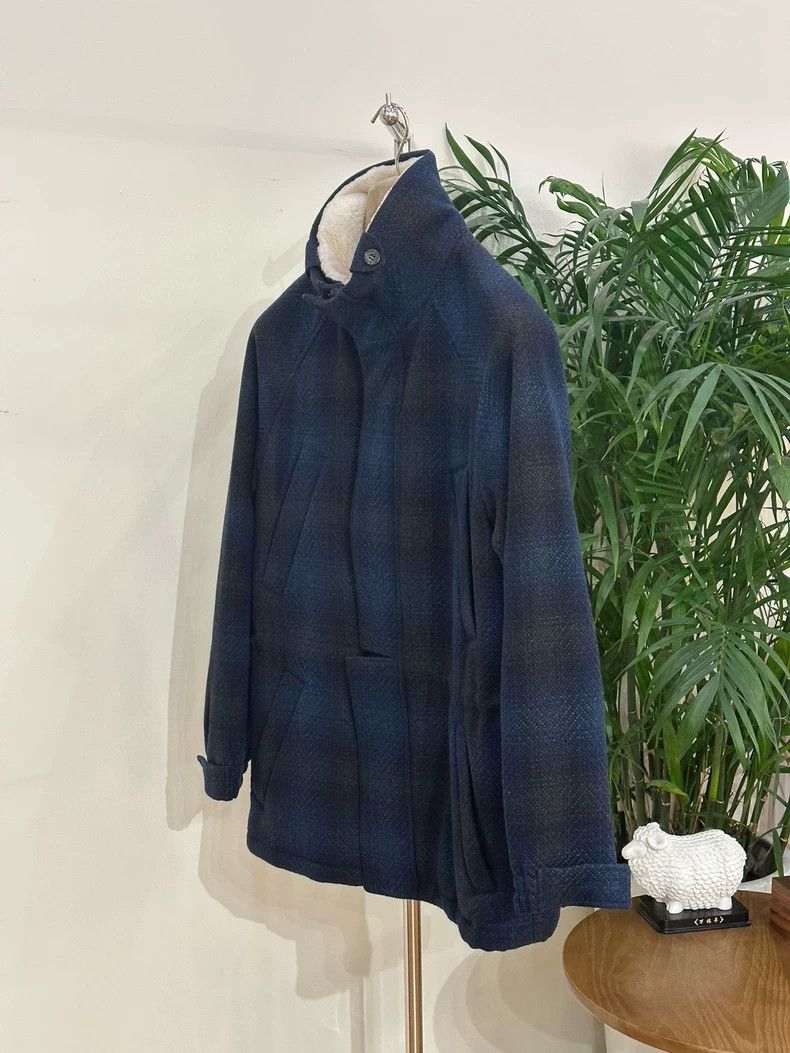 Loro Piana LORO PIANA Blue and black checkered cashmere coat Size XS / US 0-2 / IT 36-38 - 2 Thumbnail
