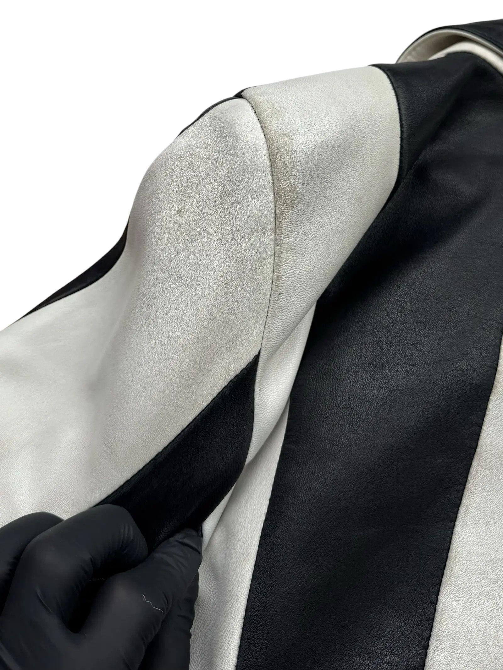 Y2K Leather Striped Jacket(V358)
