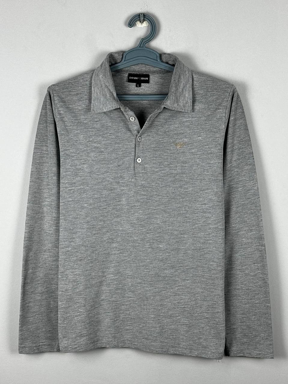 Emporio Armani Emporio Armani Vintage Grey Luxury Long Sleeve Polo Size US L / EU 52-54 / 3 - 1 Thumbnail