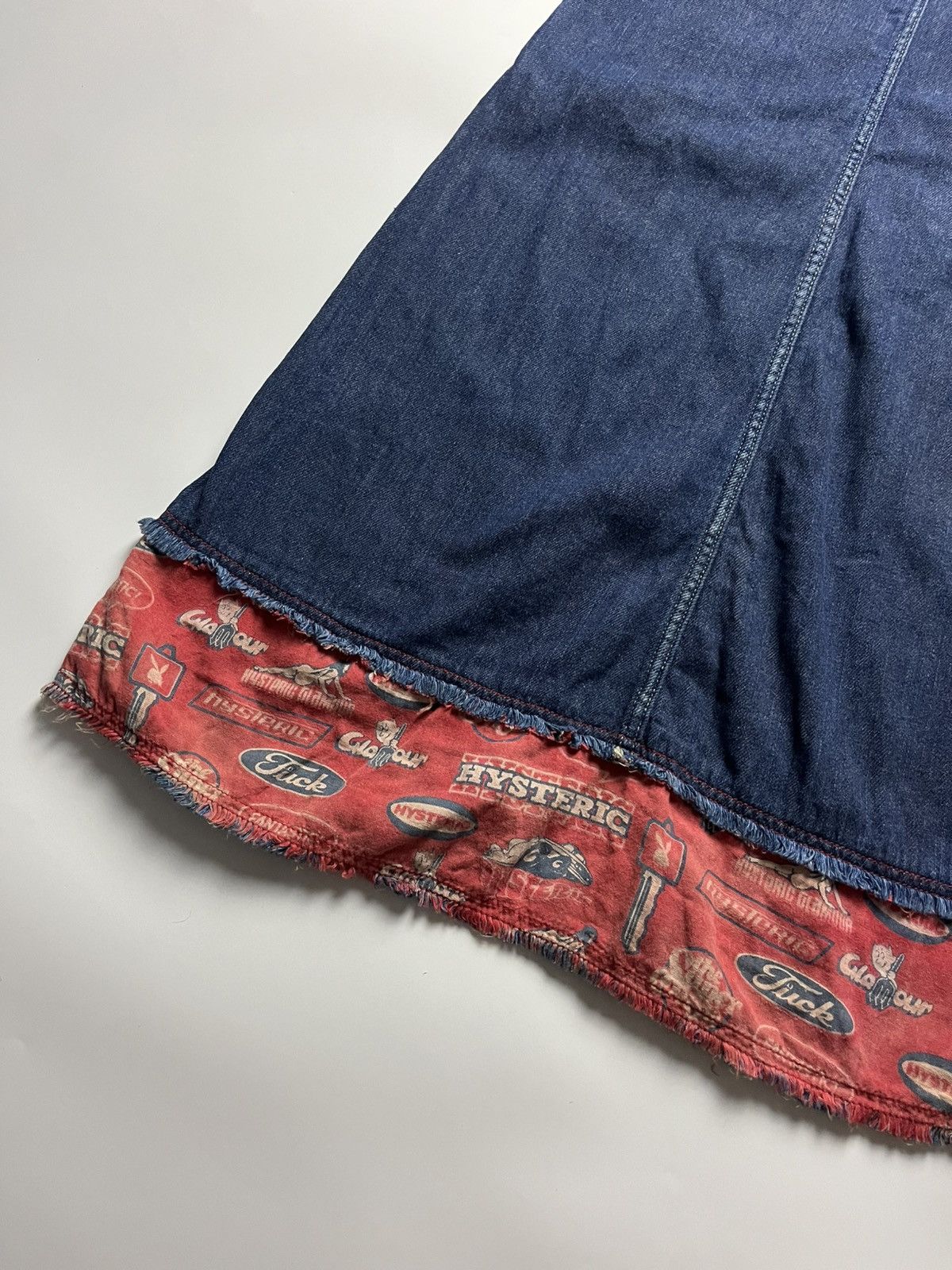 Hysteric Glamour Hysteric Glamour Rare Multi-Logo Print Hem Denim Maxi Skirt Size 30" / US 8 / IT 44 - 16 Thumbnail