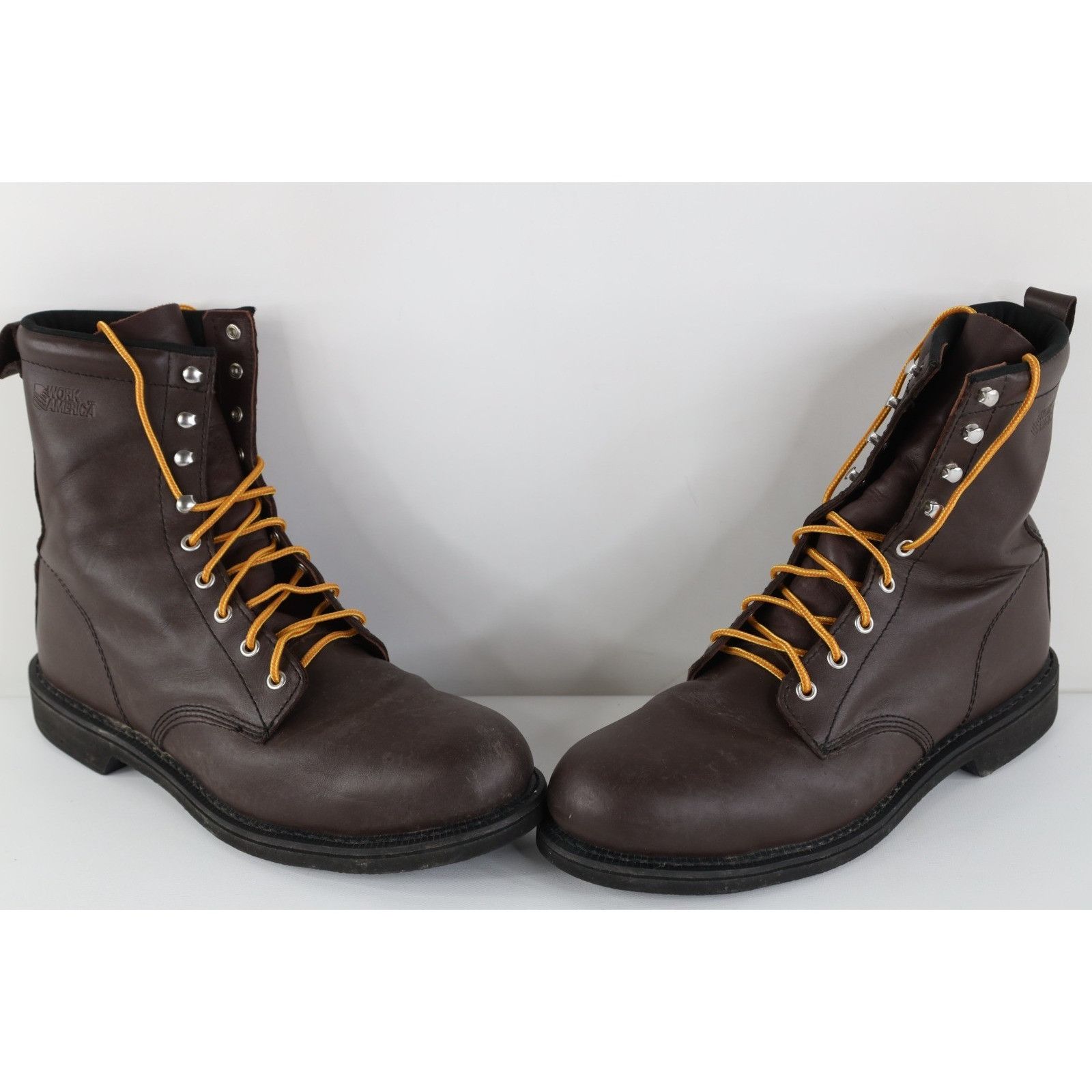 Vintage Vintage 90s Streetwear Steel Toe Leather Boots Size US 12 / EU 45 - 1 Thumbnail