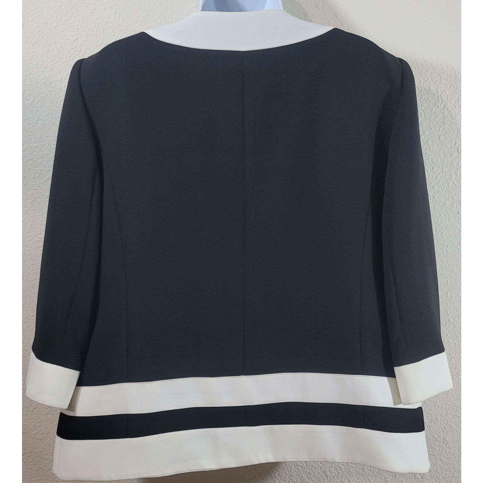 Preston & York Preston & York Black White Lined Women's Blazer 12 Size XL / US 12-14 / IT 48-50 - 3 Thumbnail