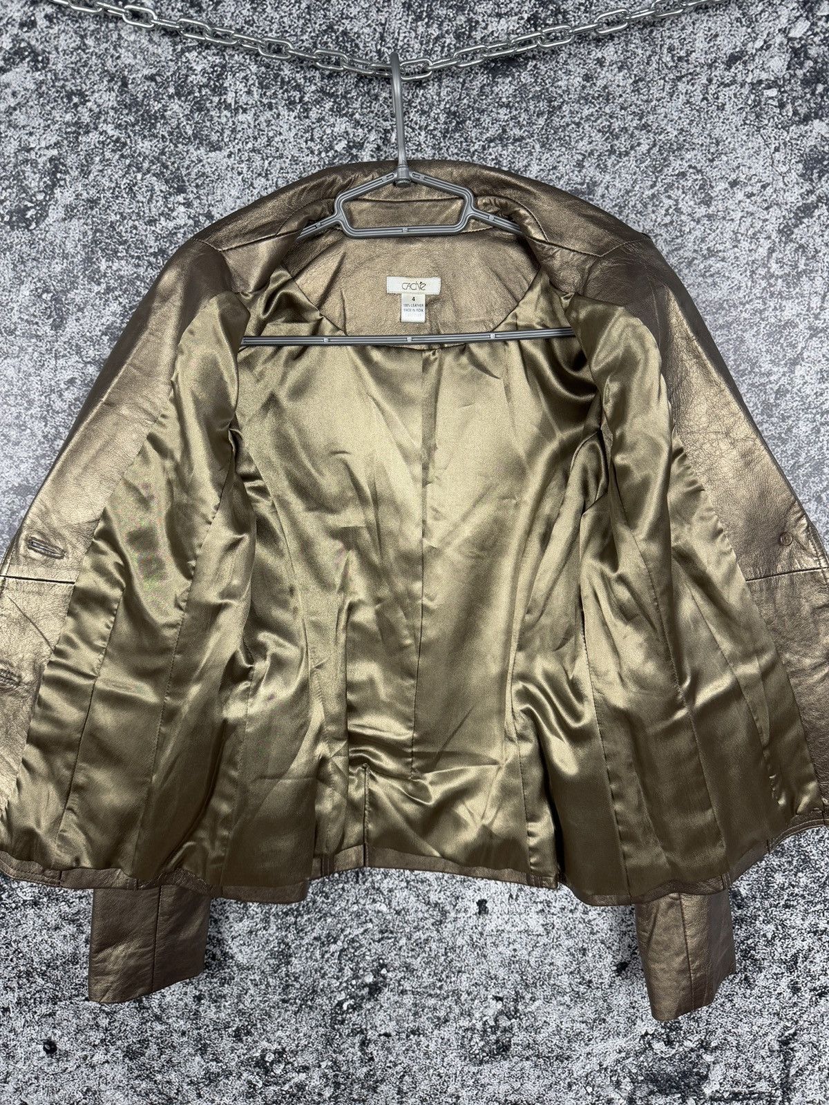 Leather Women’s Cache 100% Leather Blazer Gold India Luxury Size 4 Size S / US 4 / IT 40 - 6 Thumbnail