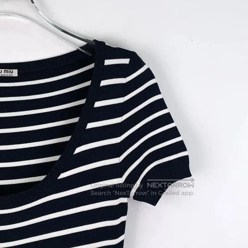 Miu Miu Miu Miu Striped Short Sleeve Dress . Size S / US 4 / IT 40 - 2 Thumbnail