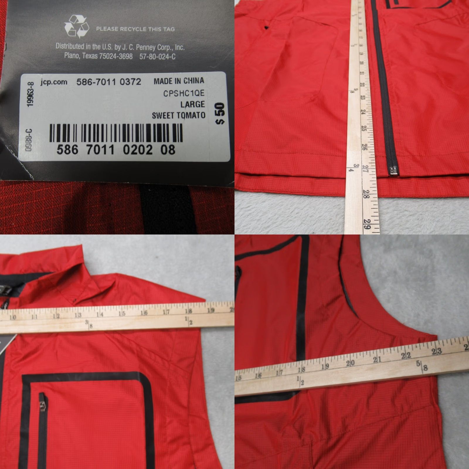 Vintage MSX by Michael Strahan Vest Mens Large Red Lightweight Full Zip Outwear Vest Size US L / EU 52-54 / 3 - 8 Thumbnail
