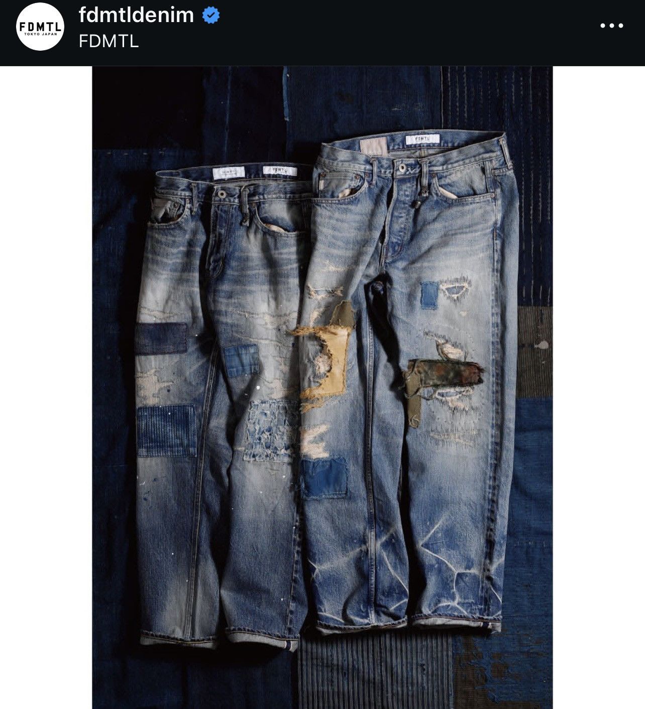 FDMTL 2021 FDMTL Sashiko Patch Denim Selveged Pants Size US 32 / EU 48 - 17 Thumbnail