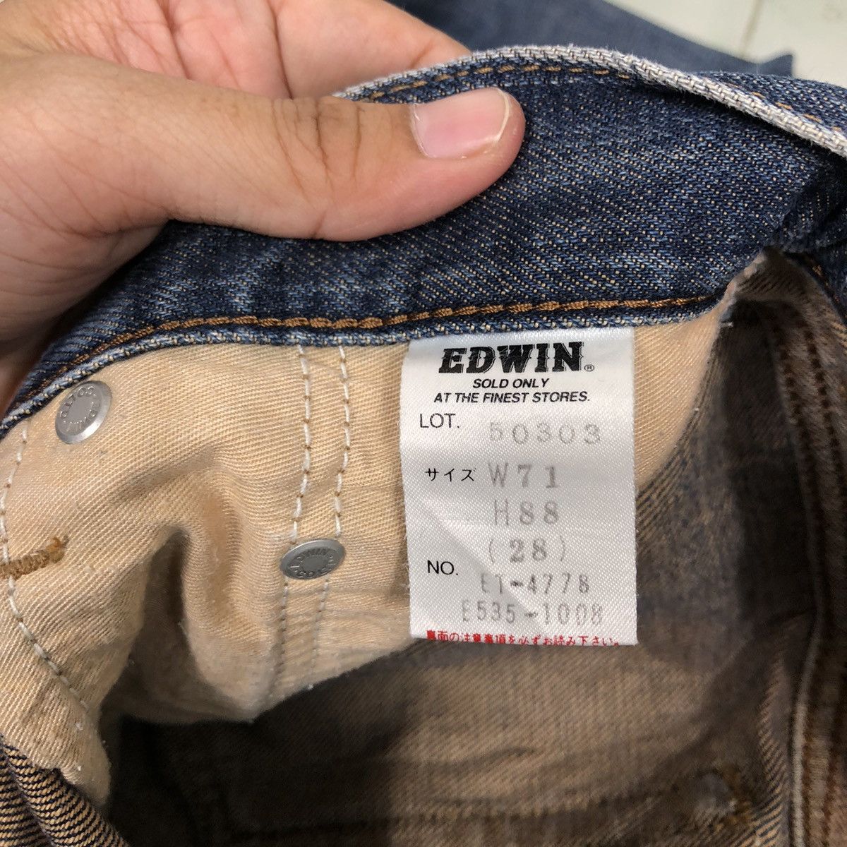 Edwin 🔥90’s BINTAGE JEANS 503 EDWIN DISTRESSED PUNK DESIGN Size US 26 / EU 42 - 17 Thumbnail