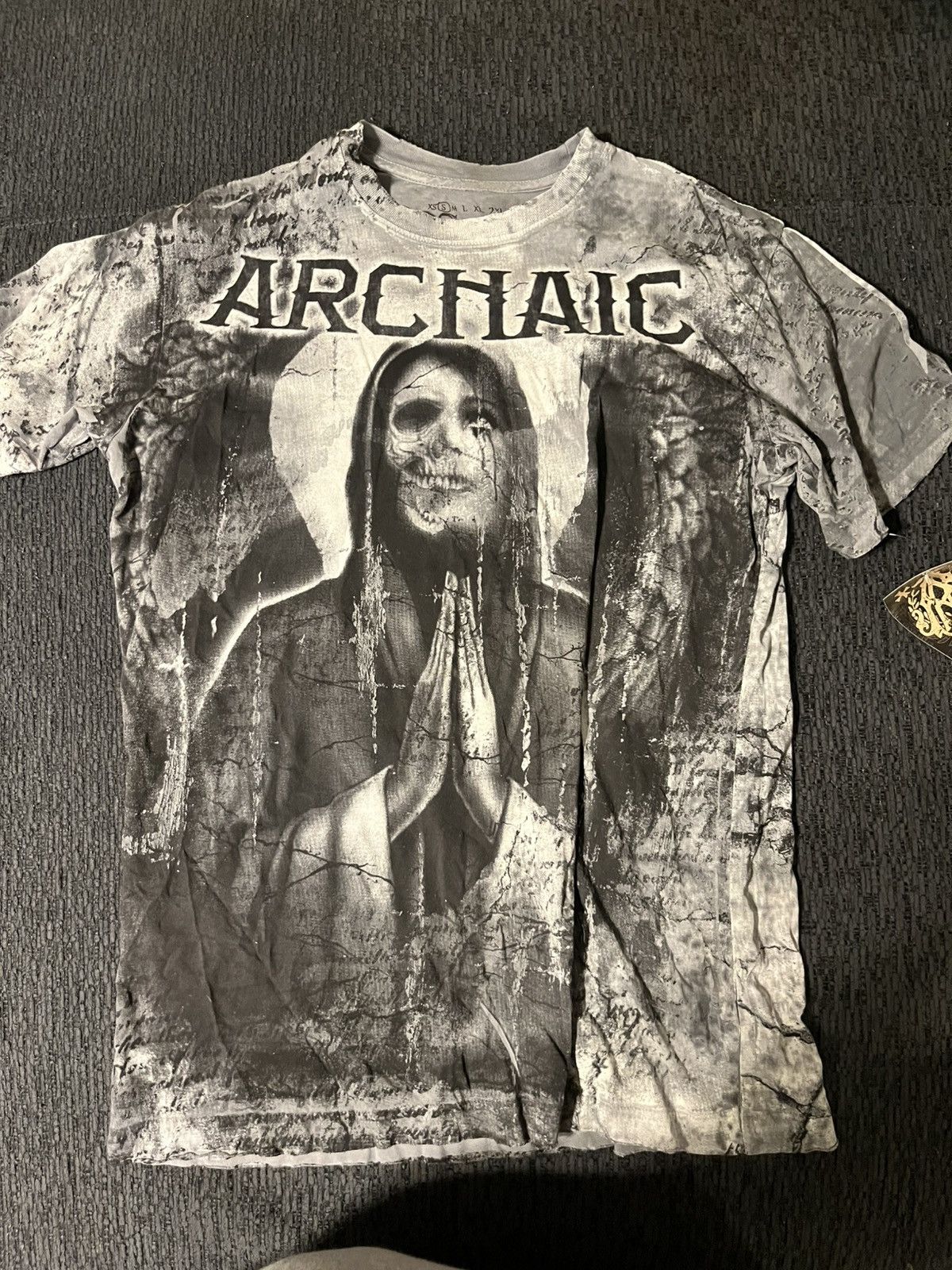 Haunted Mound Archaic Skelton Virgin Mary T shirt Size US S / EU 44-46 / 1 - 1 Thumbnail