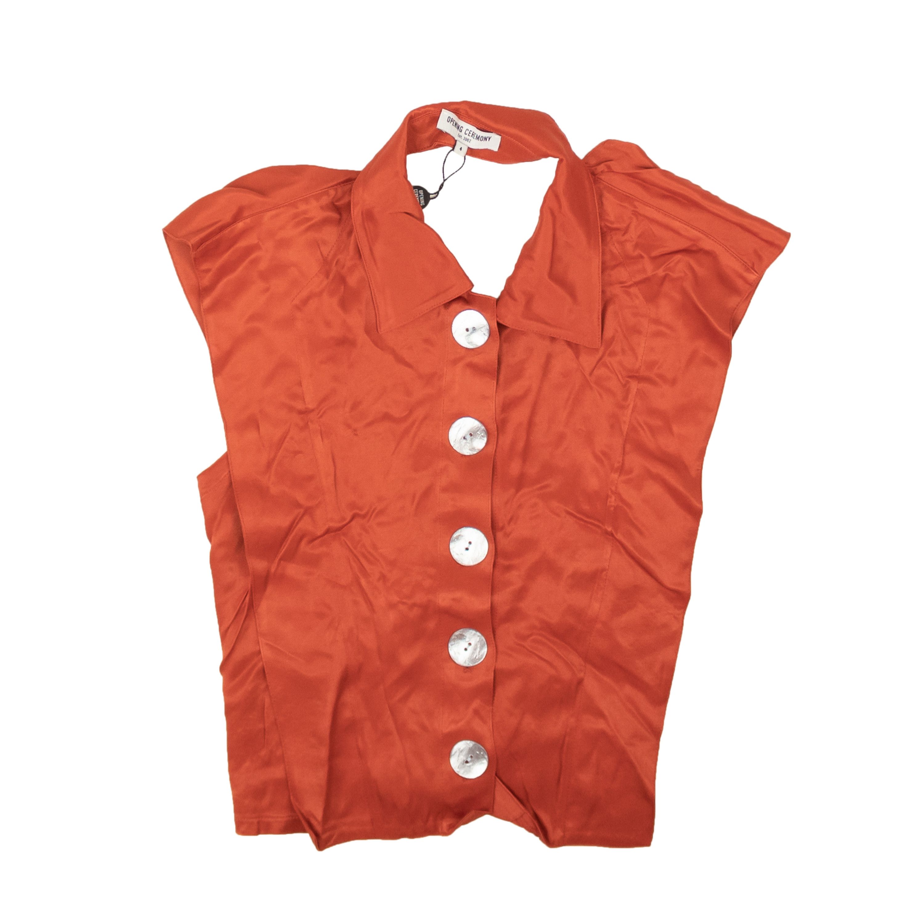 image of Opening Ceremony Rust Tie Back Shell Blouse Size 6, Women's