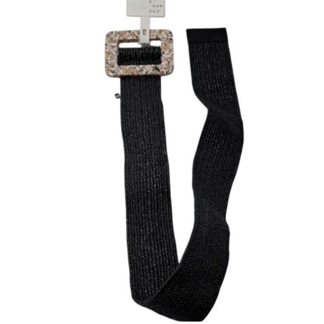 Other Womens Confetti Resin Buckle Stretch Straw Belt - Black/Brow Size ONE SIZE - 5 Thumbnail