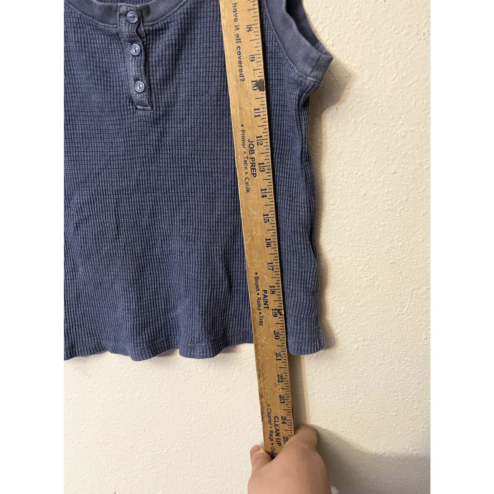 Gap Gap Body Waffle Tank Top Blue XS Women Henley Ribbed Sleeveless Pullover Shirt 2XS Regular Size Size XXS / US 00 / IT 34 - 4 Thumbnail