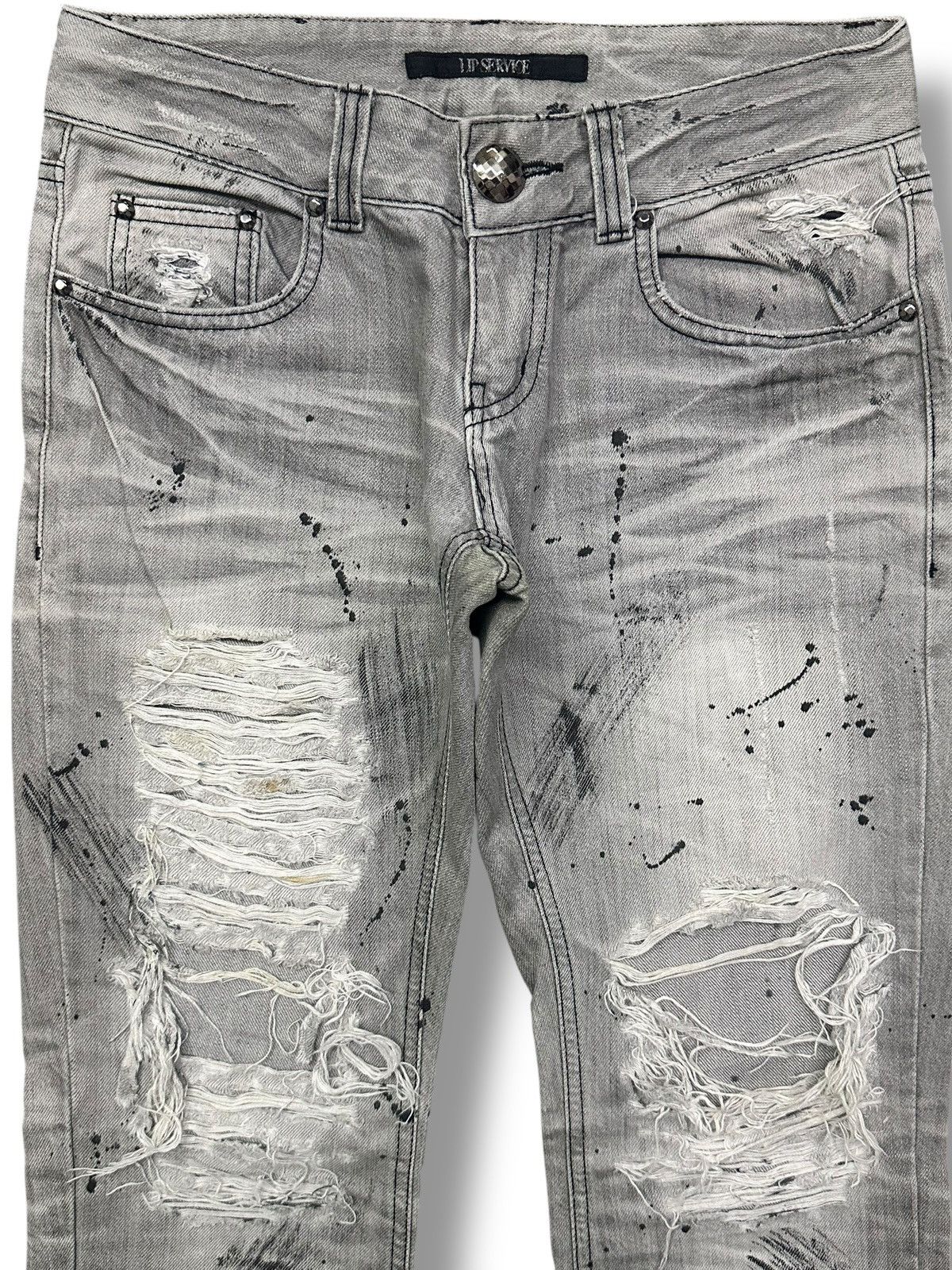 Lip Service Vintage LIP SERVICE Distressed Jeans with Painted & Faded Size US 31 - 2 Thumbnail