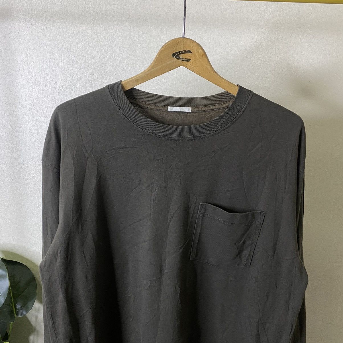 GU GU Single Pocket Blank Olive LS Oversized T Shirt Size US XL / EU 56 / 4 - 2 Thumbnail