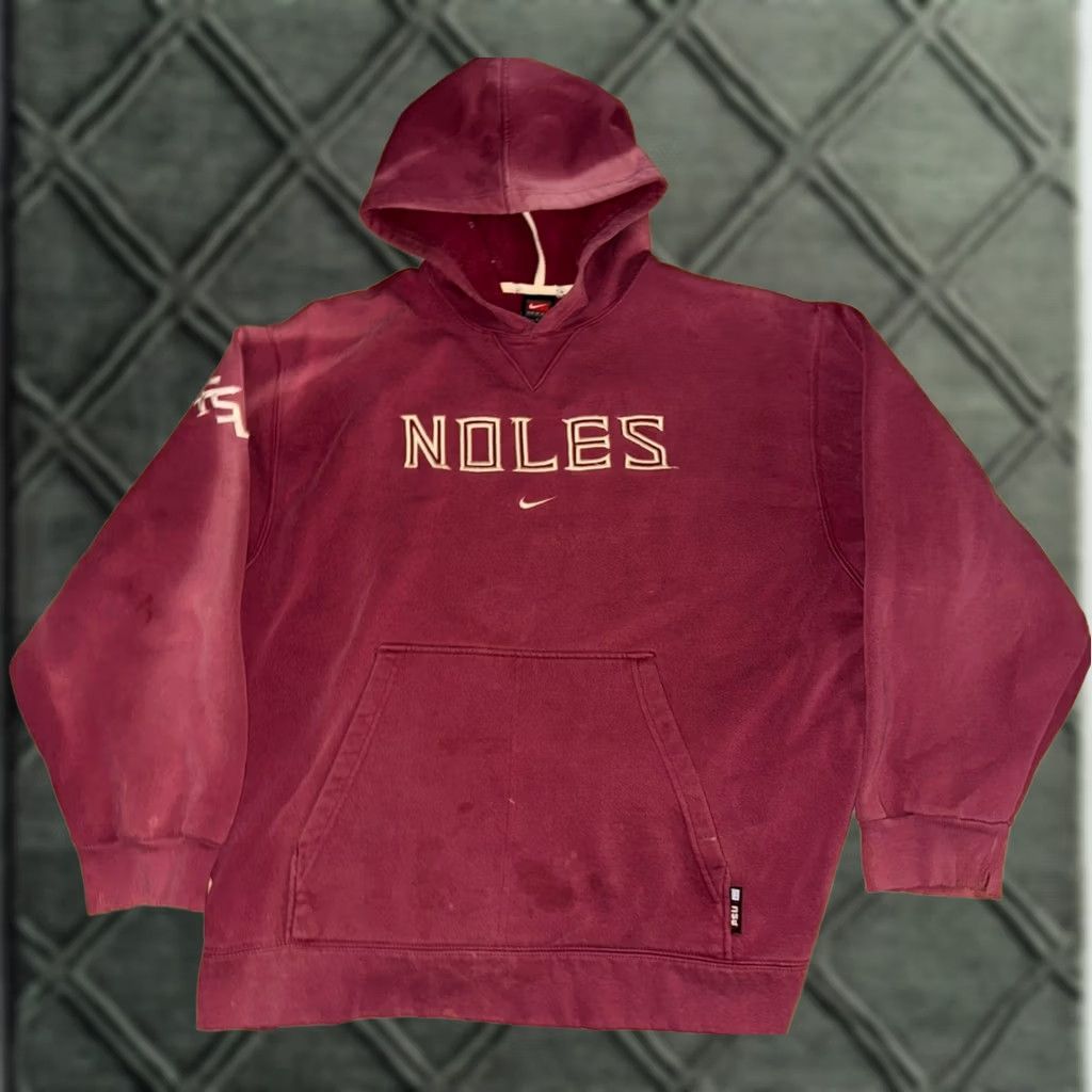 Nike VINTAGE Nike Florida State FSU NOLES Pullover Hoodie Adult Large Red Y2K Center Chk Mens Size US L / EU 52-54 / 3 - 1 Thumbnail
