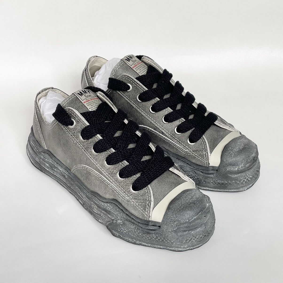 Maison MIHARA YASUHIRO Black Vintage Leather ‘Peterson’ Sneakers Size US 9 / EU 42 - 1 Thumbnail