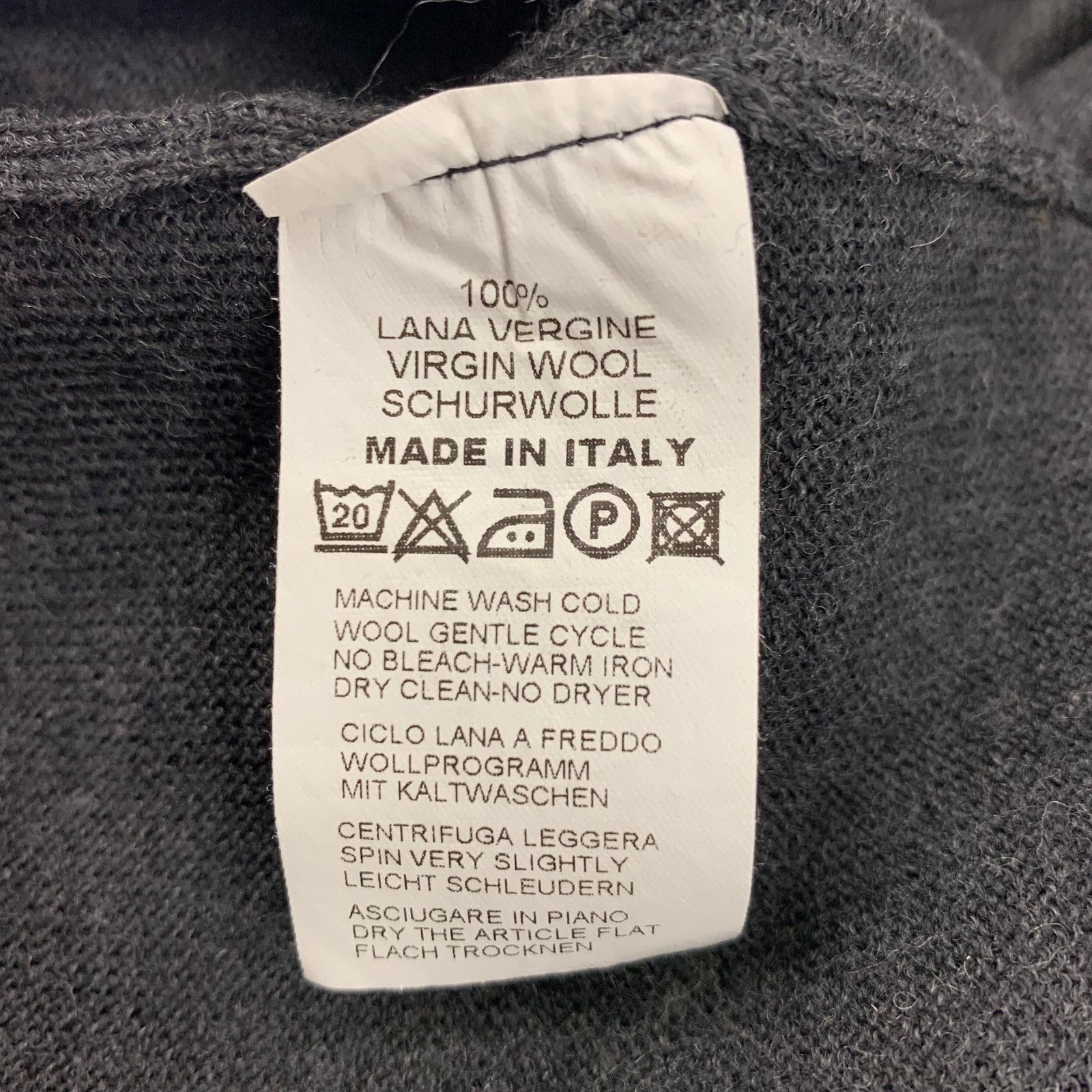 Piattelli PIATTELLI Size XL Gray Wool Crew-Neck Pullover Size US XL / EU 56 / 4 - 4 Thumbnail