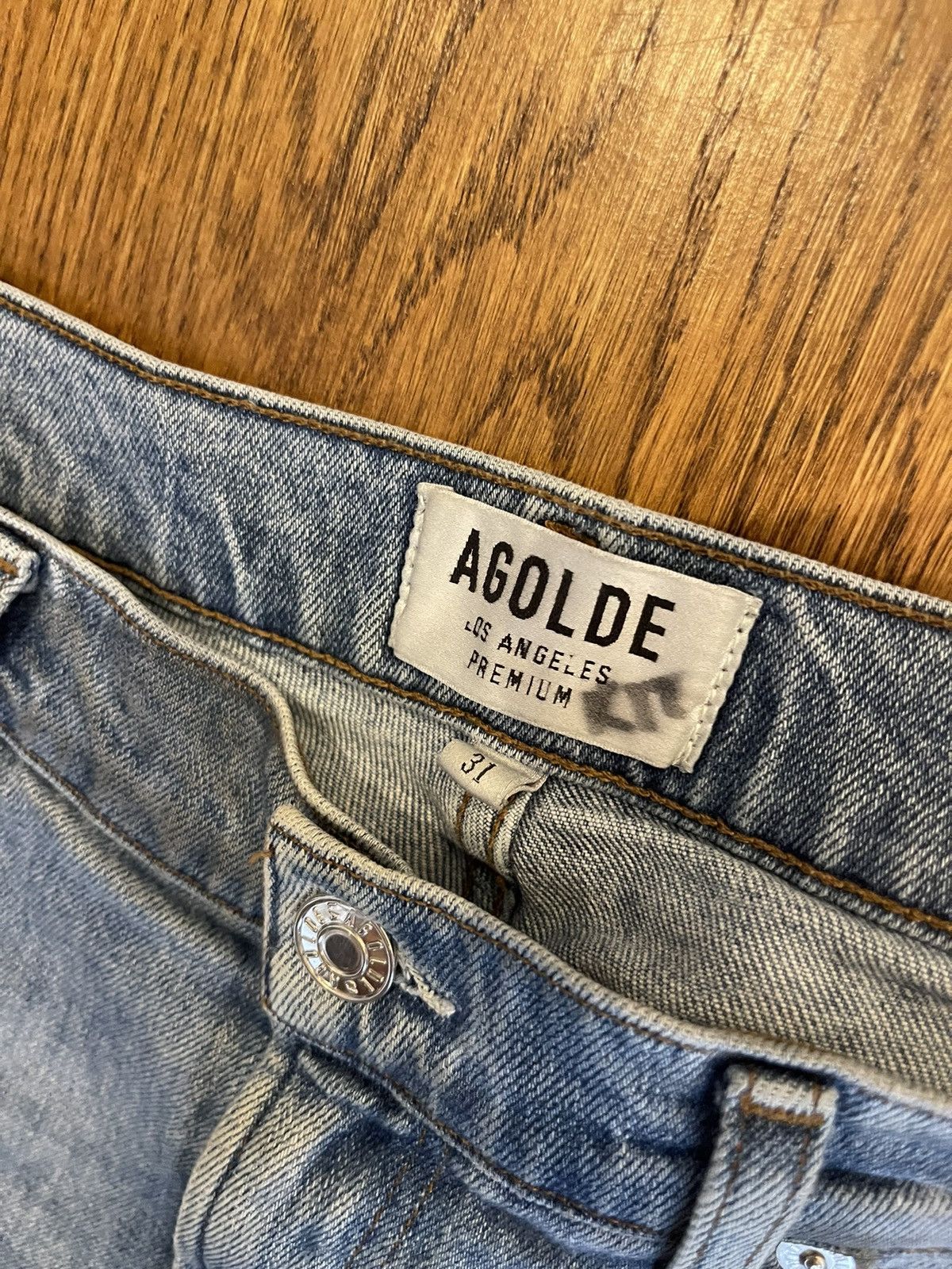 Agolde Agolde Premium Light Wash Distressed Skinny Jeans Size US 31 - 2 Thumbnail