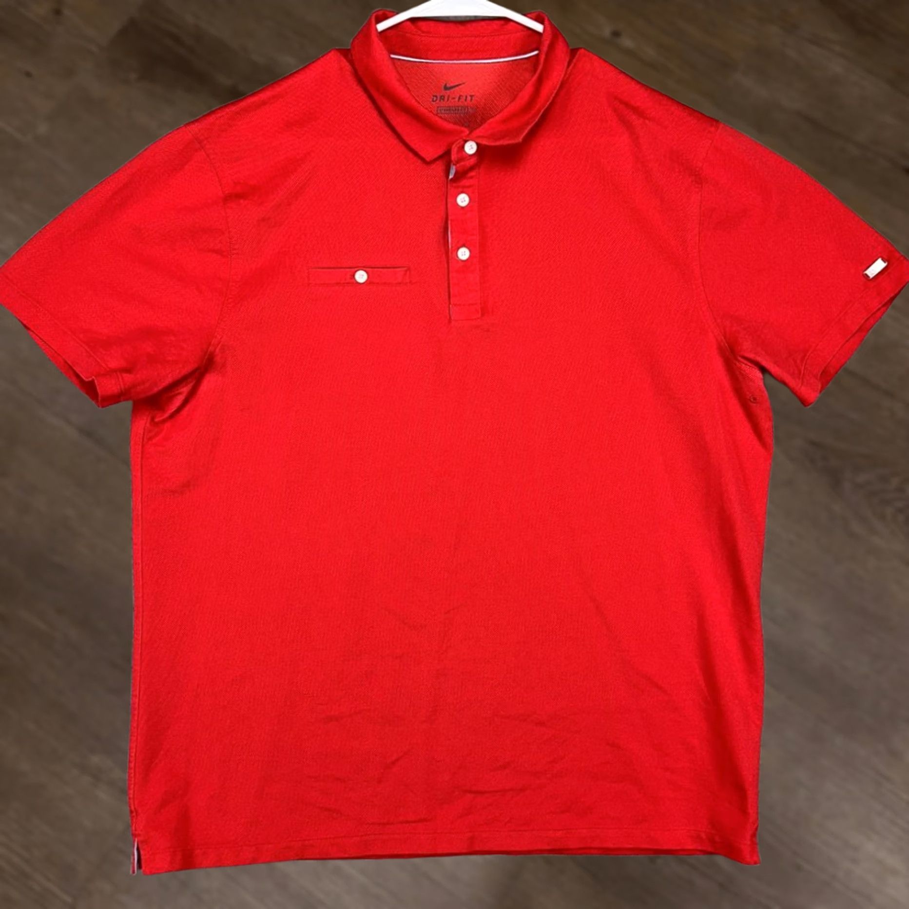 Nike Nike Dri-Fit Golf Polo Shirt Mens XL Red Metal Tab Standard Fit Pocket Rugby Size US XL / EU 56 / 4 - 1 Thumbnail