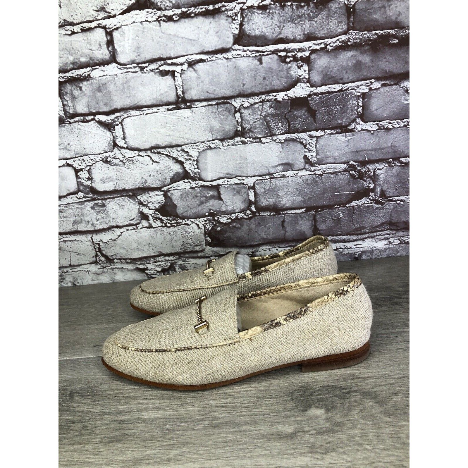 Sam Edelman Sam Edelman Lior Beige Leather Horsebit Almond Toe Slip On F Size US 7 / IT 37 - 10 Thumbnail