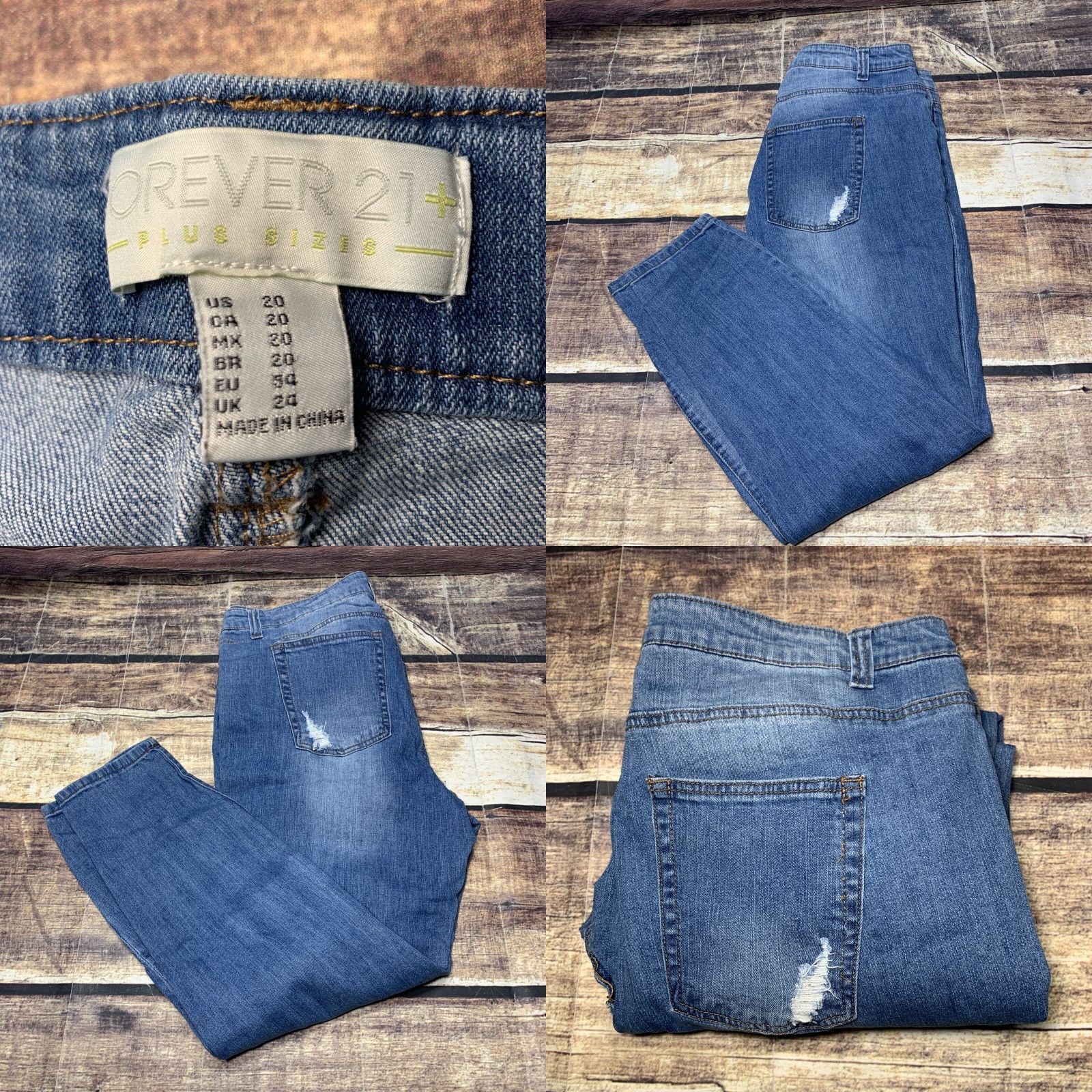 Forever 21 FOREVER 21 Plus Size Jeans Womens 20 Skinny Ankle Distressed High Waist Stretch Jeans Size 42" / US 20 - 8 Thumbnail