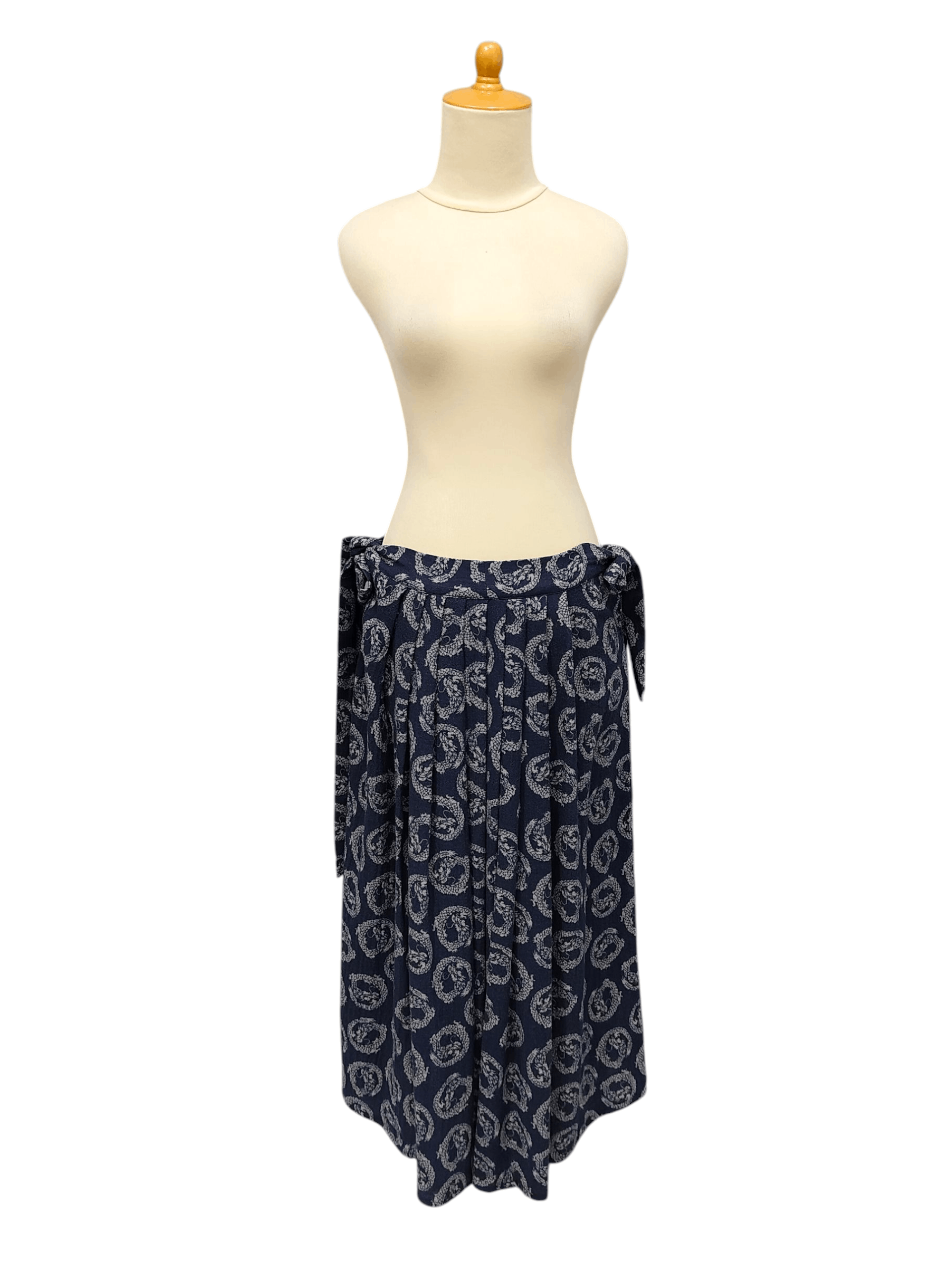 Needles RARE Needles🇯🇵Dragon Crest Wrap Pleated Kimono Style Skirt Size 32" / US 10 / IT 46 - 10 Thumbnail