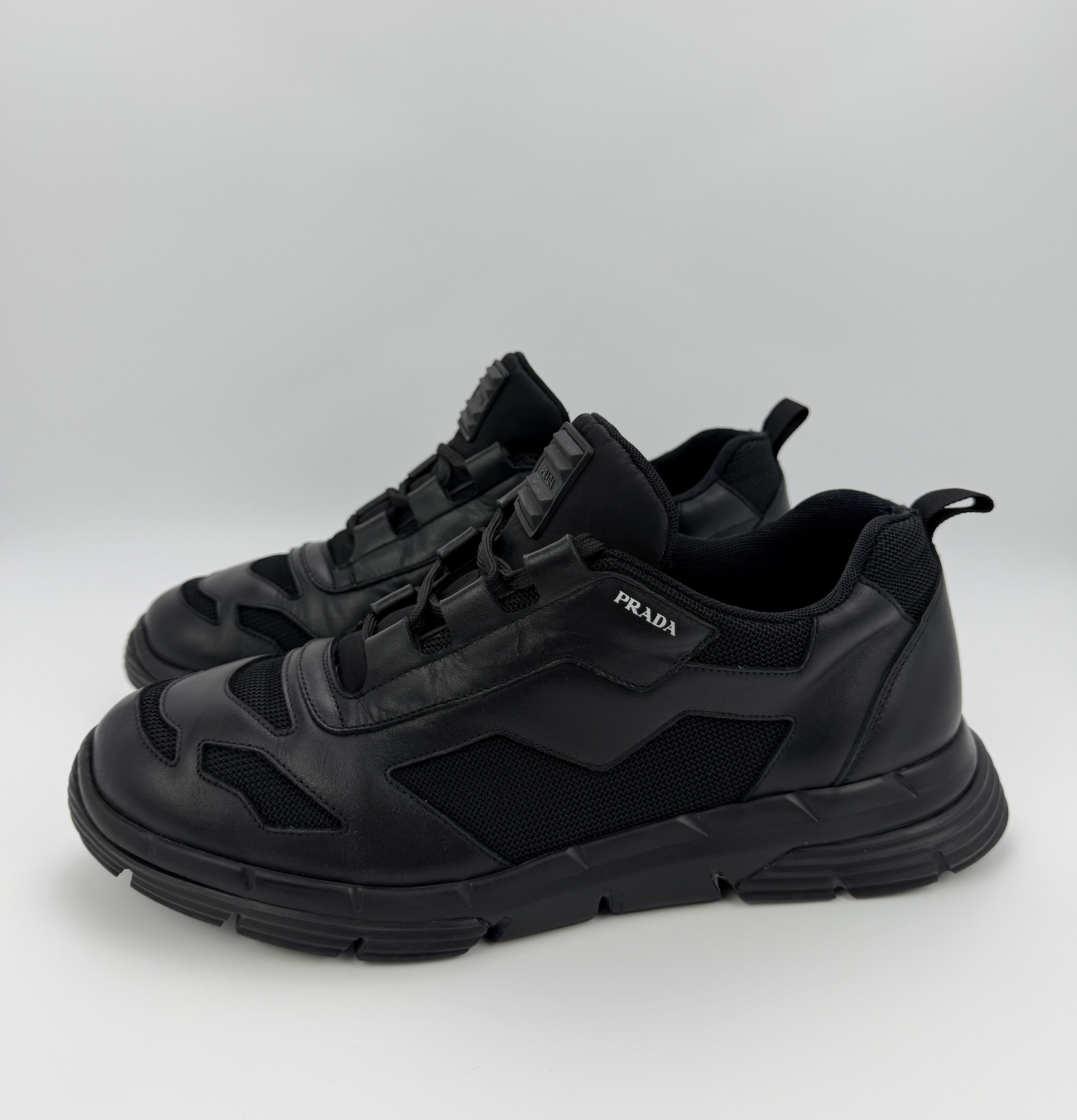 Prada Prada Geometric Pattern Chunky Leather Sneakers Size US 12 / EU 45 - 7 Thumbnail