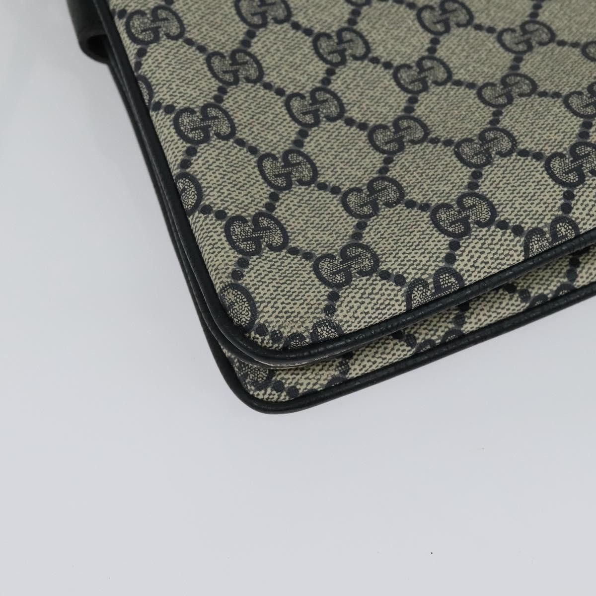 Gucci GUCCI GG Supreme Sherry Line Shoulder Bag Pvc Navy Gold 904 Size ONE SIZE - 12 Thumbnail