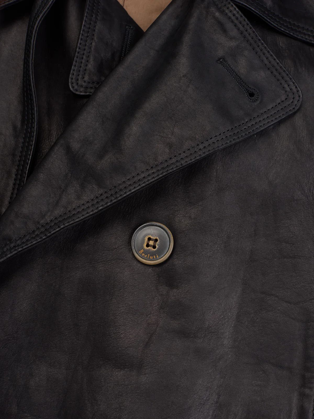 Berluti BERLUTI Paris Black Calfskin Double Breasted Leather Jacket Size US M / EU 48-50 / 2 - 5 Thumbnail