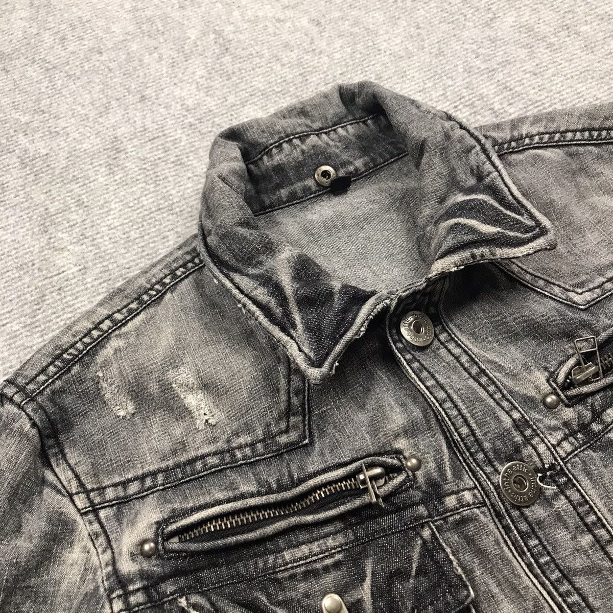 If Six Was Nine × In The Attic × Japanese Brand IN THE ATTIC PUNK BLACK FADED BUTTON JACKET Size US M / EU 48-50 / 2 - 5 Thumbnail