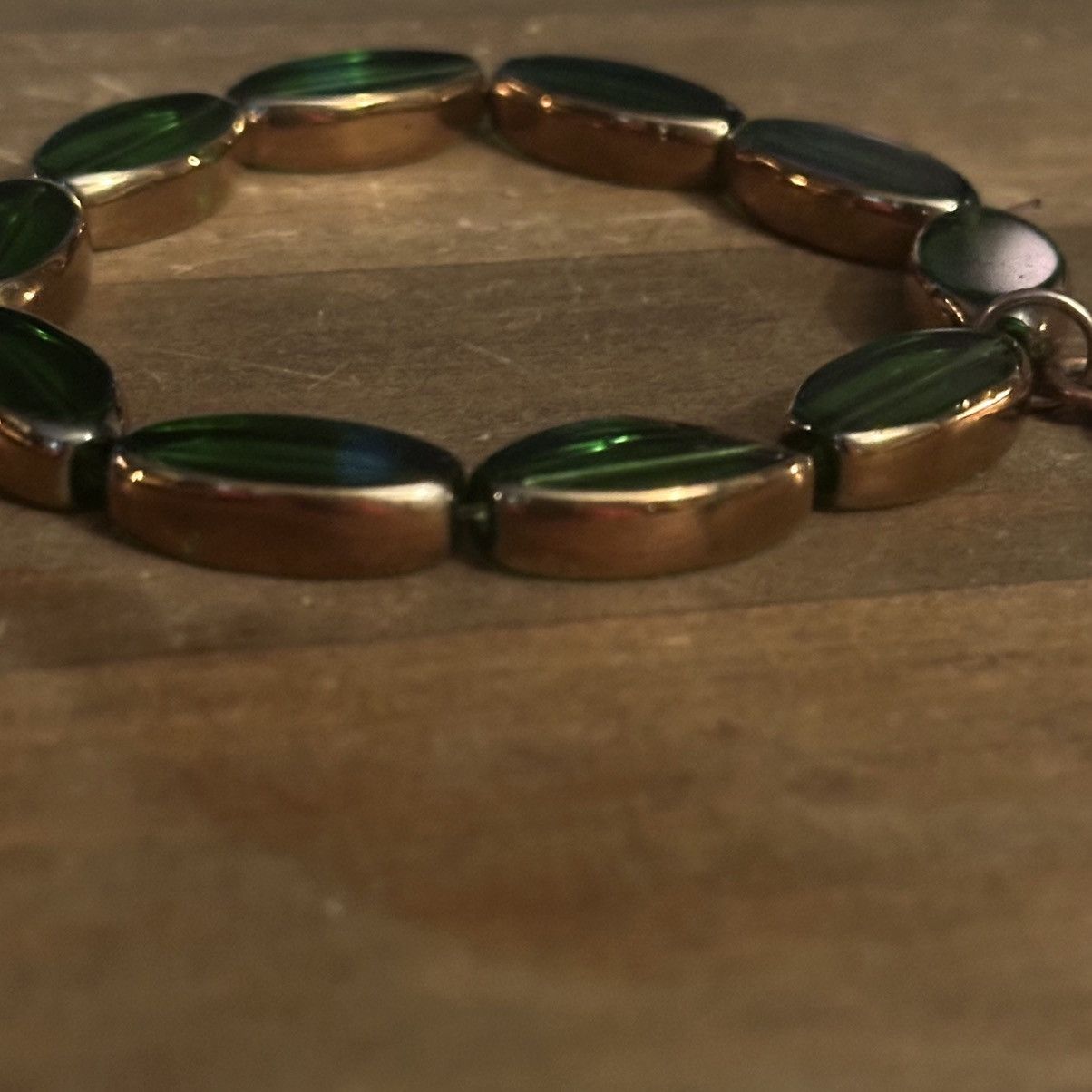 Other Green bezeled glass bead Celtic charm stretch bracelet Size ONE SIZE - 4 Thumbnail