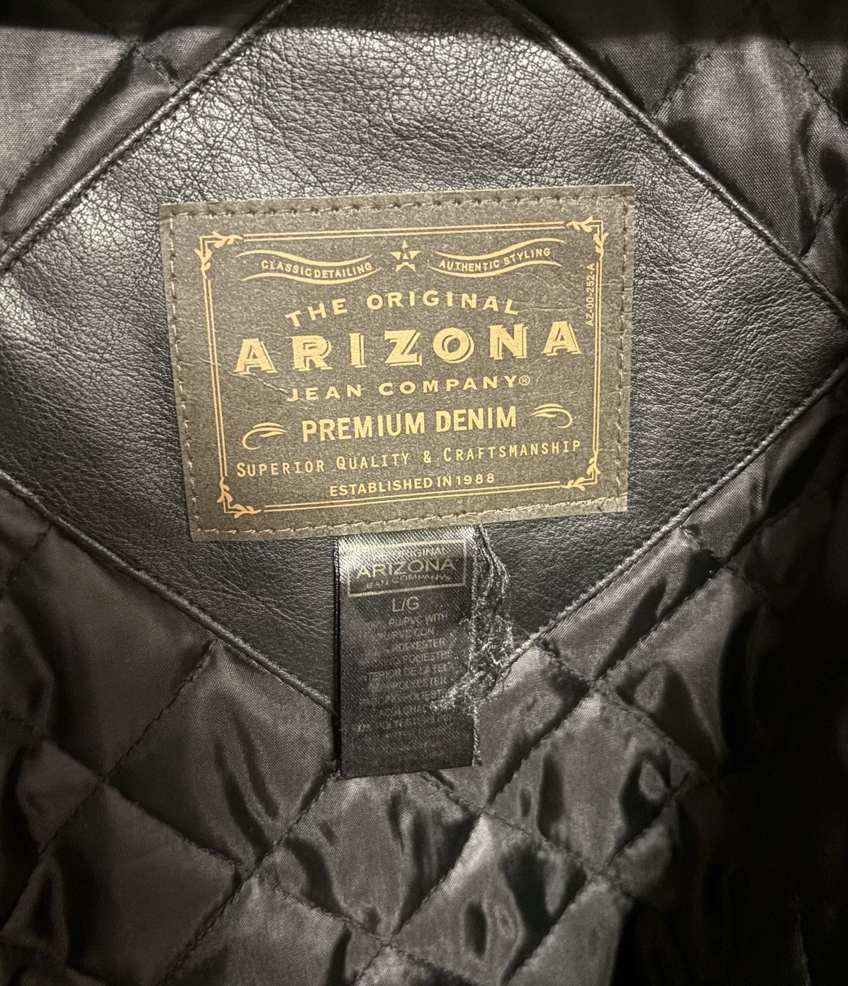 Arizona Jean Co. *RARE* Vintage Arizona Jeans Co. Leather Jacket Size US L / EU 52-54 / 3 - 6 Thumbnail