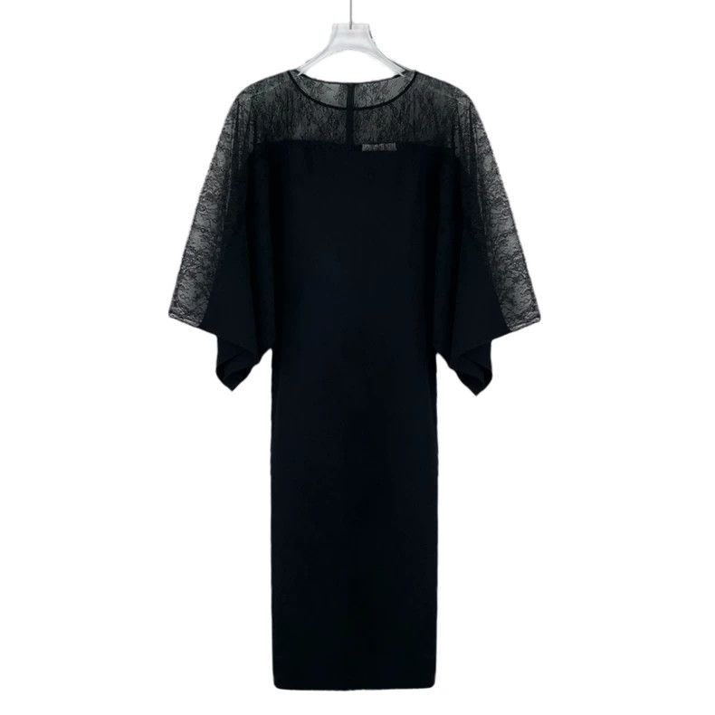 Valentino Valentino Black cut-out lace panelled crew neck short-slee Size M / US 6-8 / IT 42-44 - 1 Thumbnail