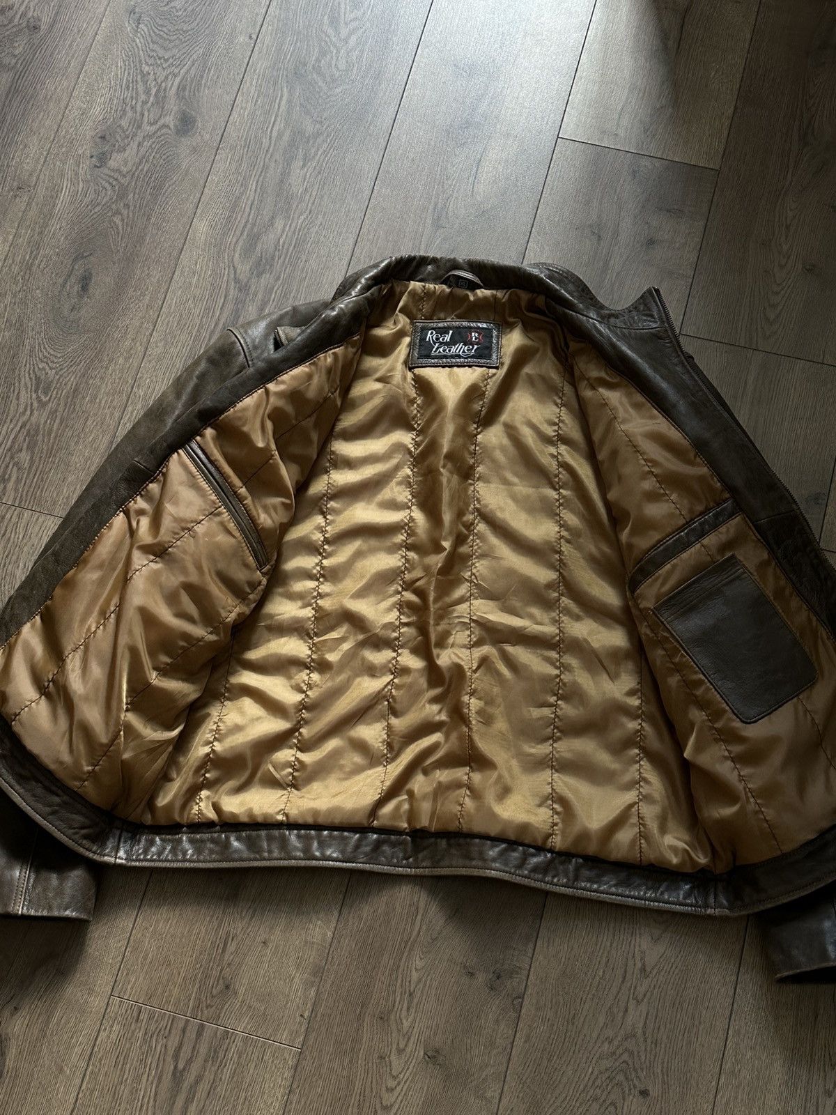 Leather Harley type grain leather jacket brown Size US L / EU 52-54 / 3 - 3 Thumbnail