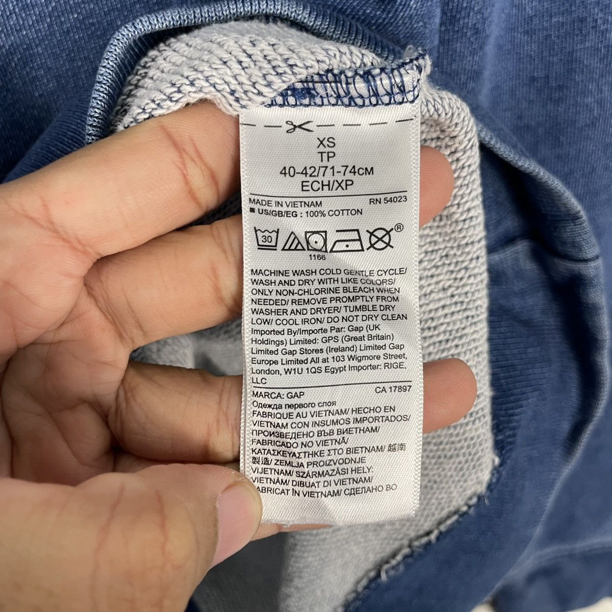 Gap Gap Indigo Crewneck Sweatshirt Size US XS / EU 42 / 0 - 10 Thumbnail