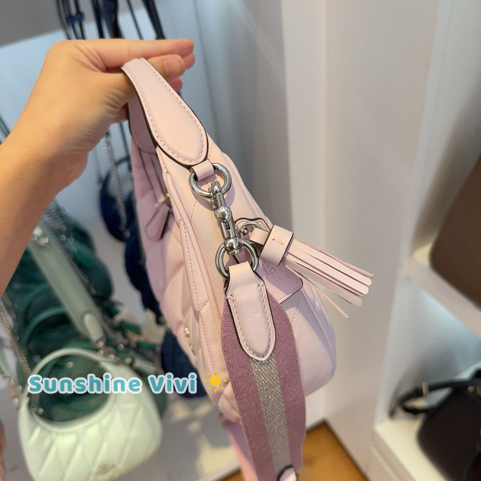 Coach NWT Coach Carmen Mini Crossbody Bag CBI46 Silver/Pink Size ONE SIZE - 3 Thumbnail