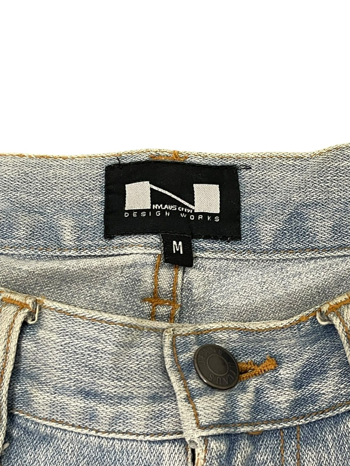 Japanese Brand Distress Jeans Nylaus Faded Blue Regular Fit 9🟦 Size US 32 / EU 48 - 7 Thumbnail