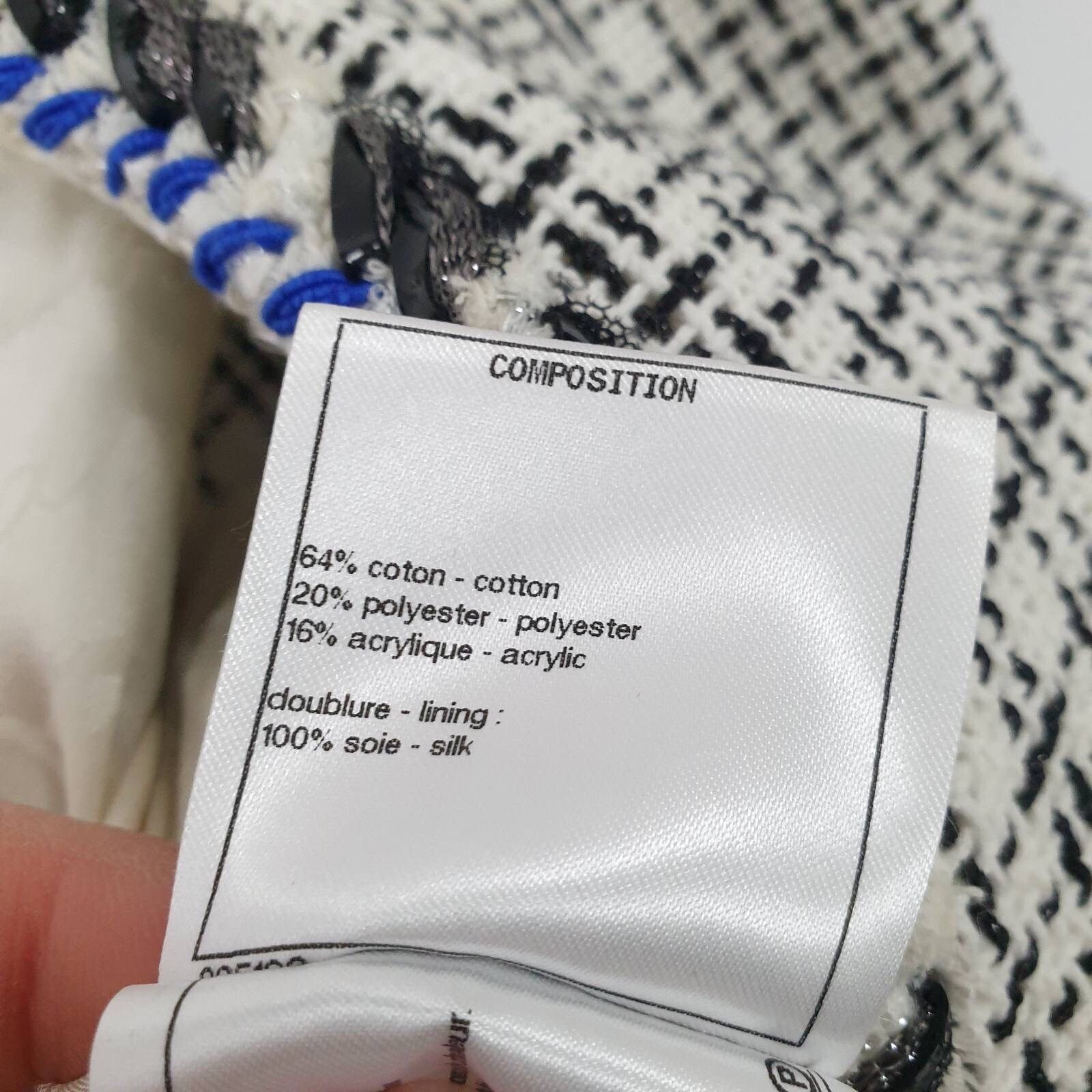 Chanel CHANEL White Blue Sleeveless Chevron Trim Tweed Dress Sz.46 Size XL / US 12-14 / IT 48-50 - 3 Thumbnail