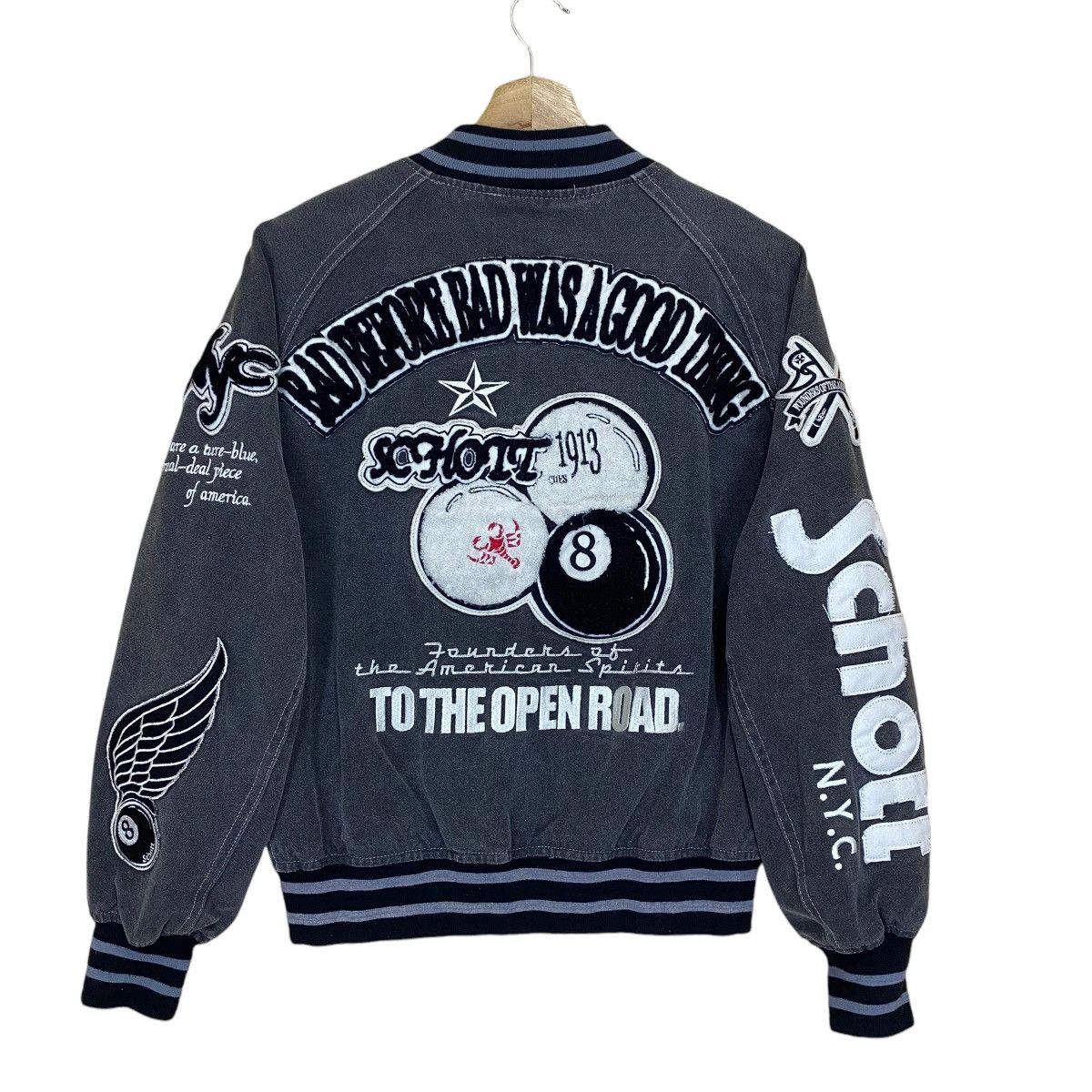 Schott Schott Bad Before Bad Was A Good Thing 8Ball Varsity Jacket Size US S / EU 44-46 / 1 - 7 Thumbnail