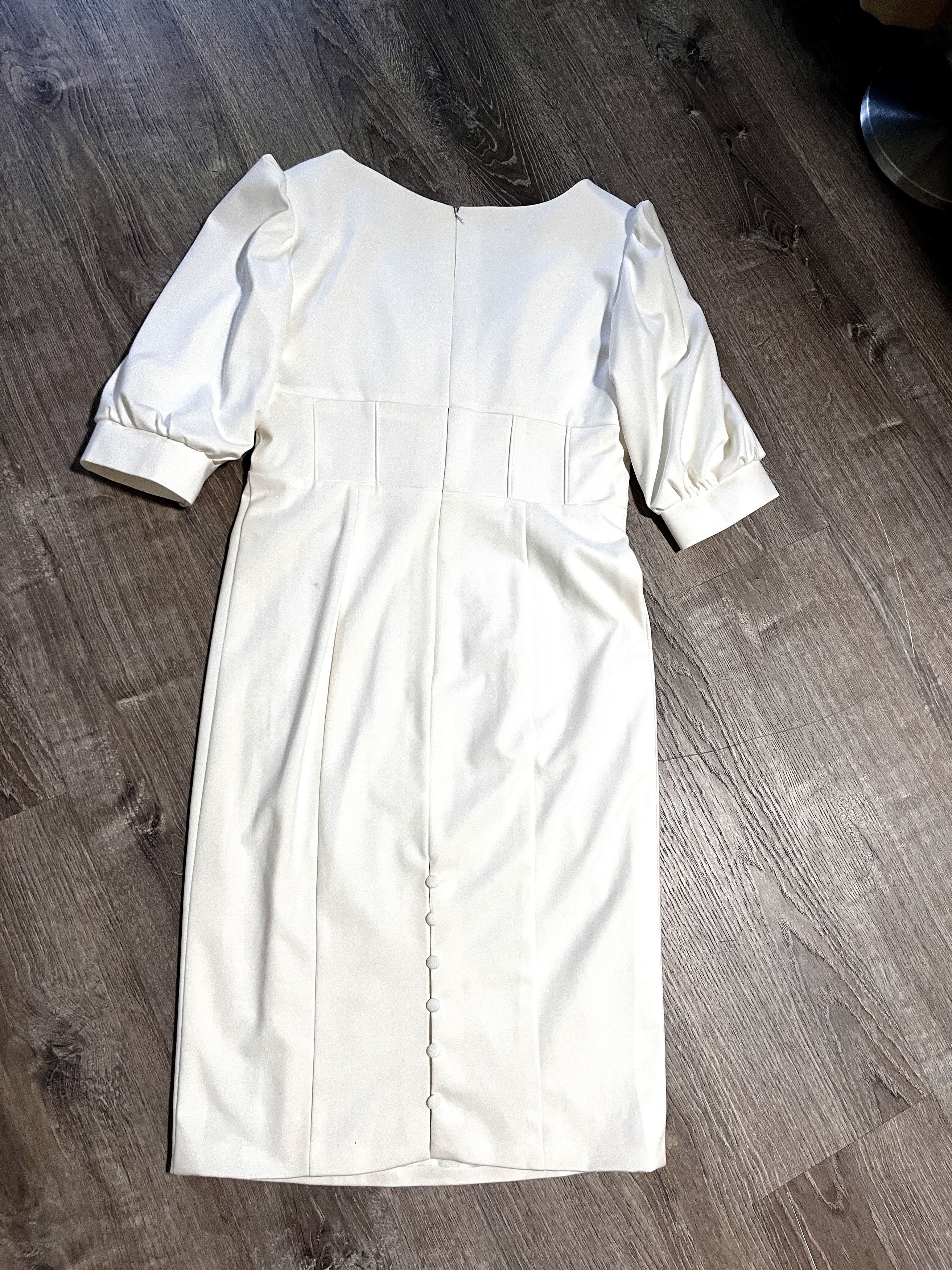 Other Elegant Wedding/Party White Dress Size L / US 10 / IT 46 - 5 Thumbnail