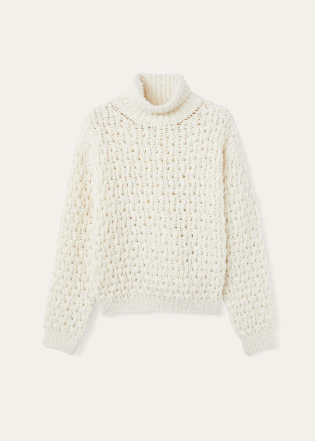 Loro Piana o1w1db10825 FAO4523 Cocooning Turtleneck Sweater in White Size XS / US 0-2 / IT 36-38 - 1 Thumbnail