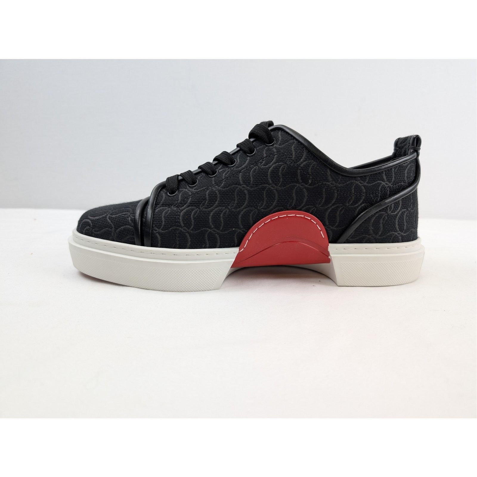 Christian Louboutin o1rshd1 Adolon Junior Flat Sneakers Shoe in Black/White Size US 12 / EU 45 - 13 Thumbnail