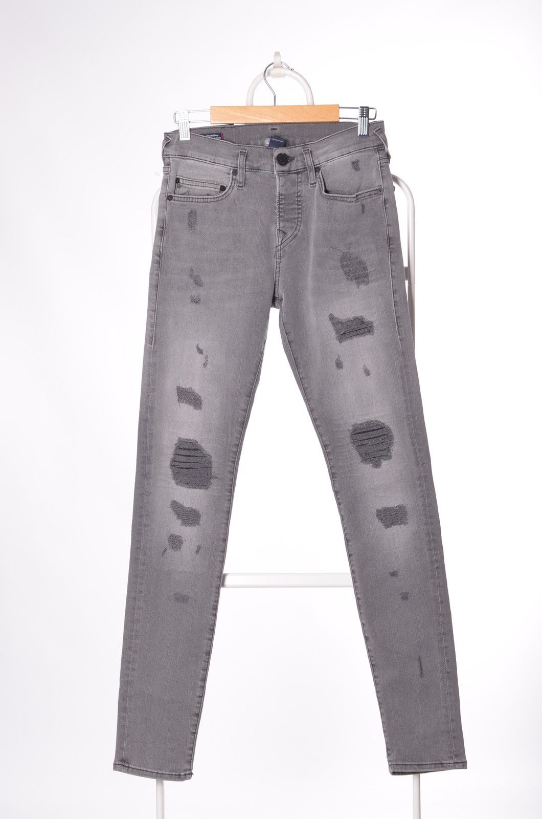 Japanese Brand 🔥 True Religion Rocco Distressed Skinny Jeans Y2K Logo Size US 29 - 3 Thumbnail