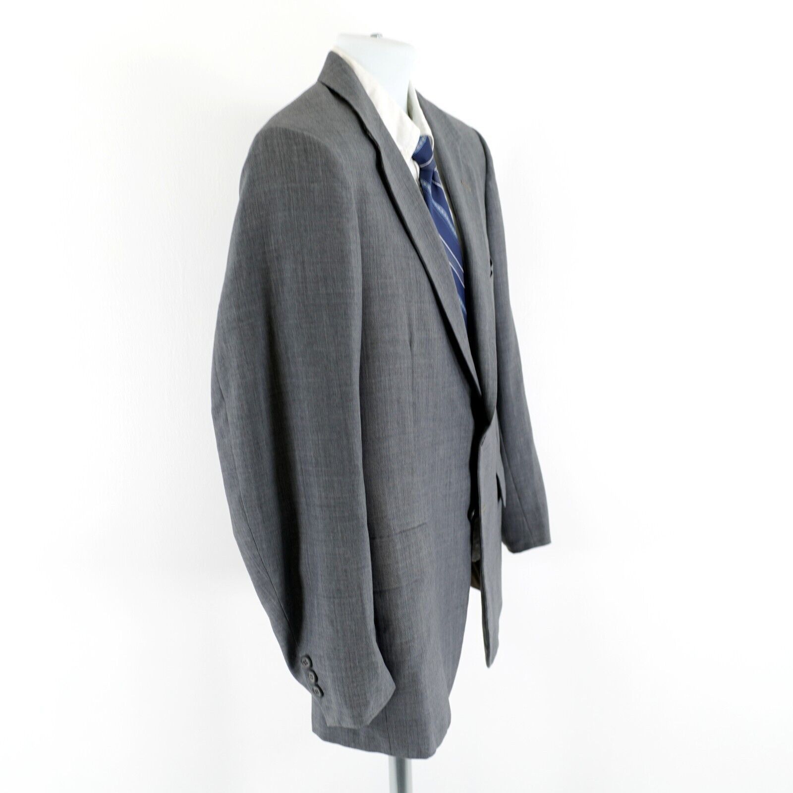 Tom James Tom James Gray W/ Hint Of Blue Wool 2 Button Blazer 38S Size 38S - 9 Thumbnail